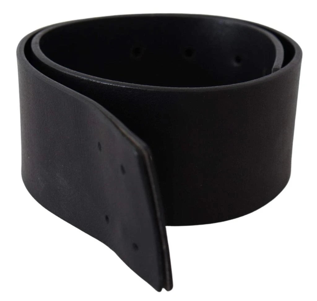 GF Ferre GF Ferre Black Genuine Leather Wide Logo Waist Belt 2