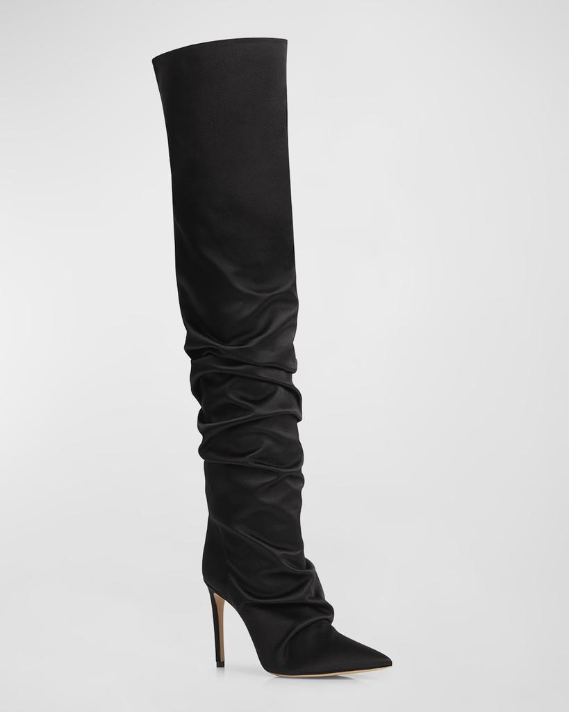 Prota Fiori Primavera Slouchy Silk Over-The-Knee Boots
