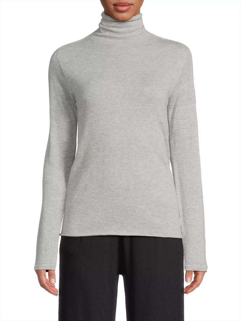 MAJESTIC FILATURES Mashine-Washable Cashmere Long-Sleeve Turtleneck Sweater 3