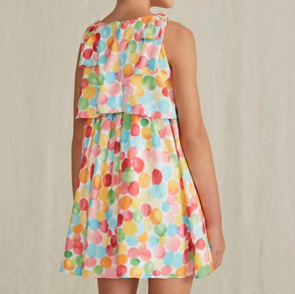 Abel & Lula Abel & Lula - Polka Dot & Bow Satin Dress