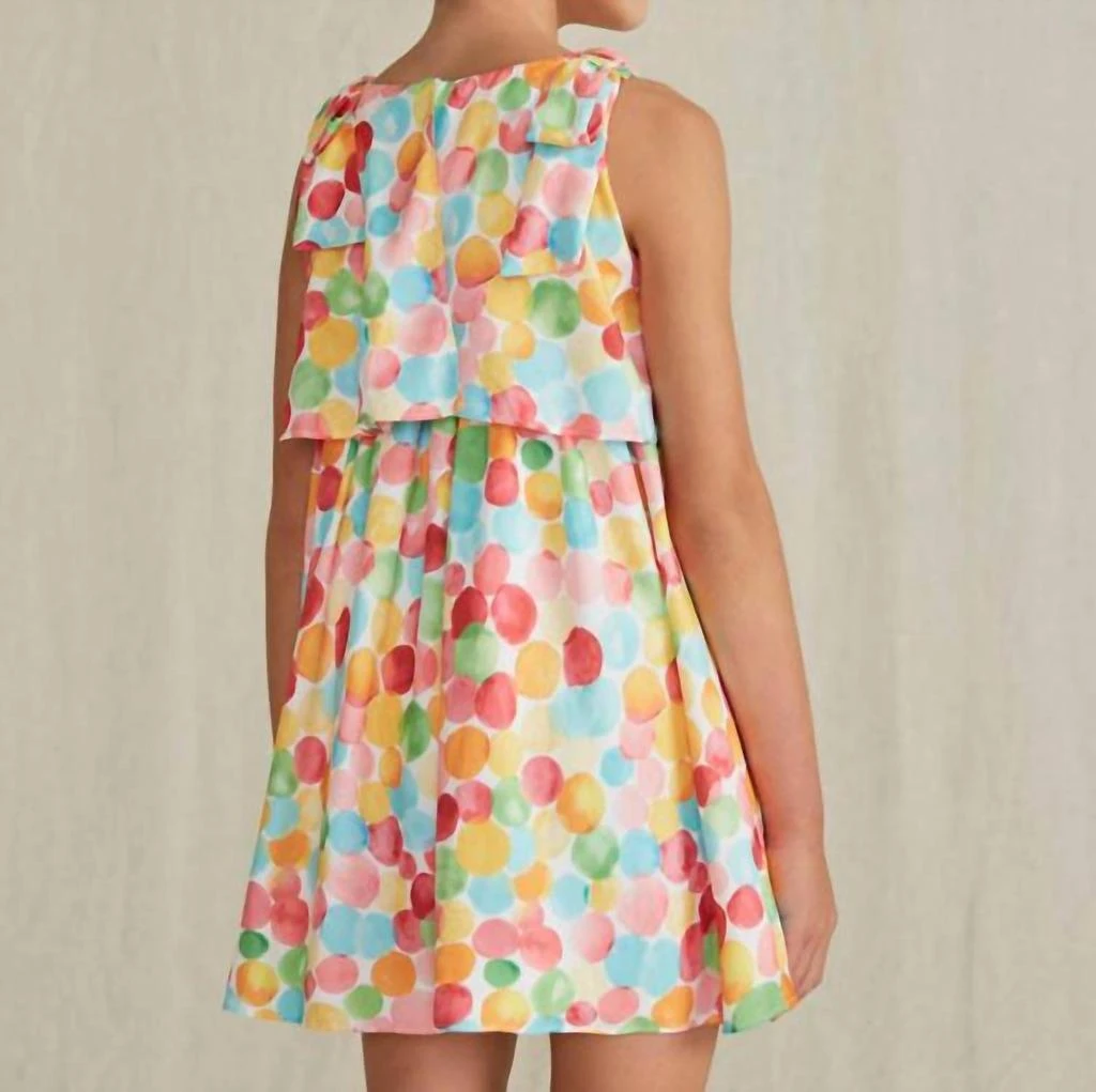 Abel & Lula Abel & Lula - Polka Dot & Bow Satin Dress 2
