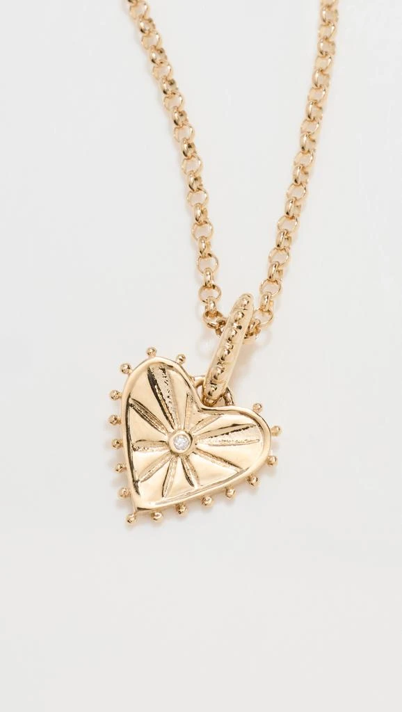 Marlo Laz Mini Dangling Heart Charm on Rolo Chain Necklace 4