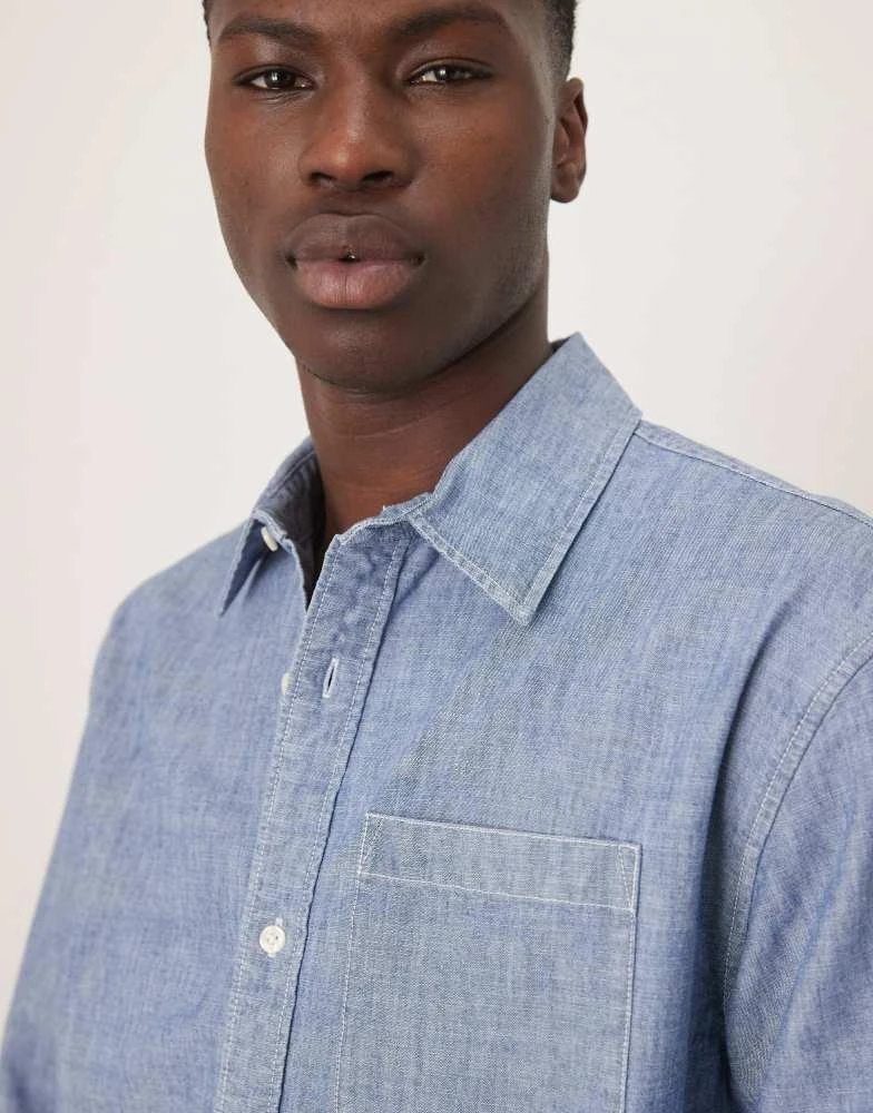 Abercrombie & Fitch long sleeve denim shirt in indigo-Blue Abercrombie & Fitch long sleeve denim shirt in indigo-Blue