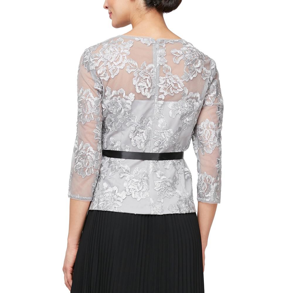 Alex Evenings Women's Embroidered Blouse