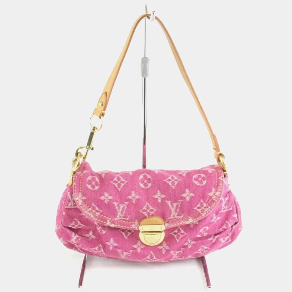 Louis Vuitton Louis Vuitton Pink Monogram Denim Pleaty Shoulder Bag 1