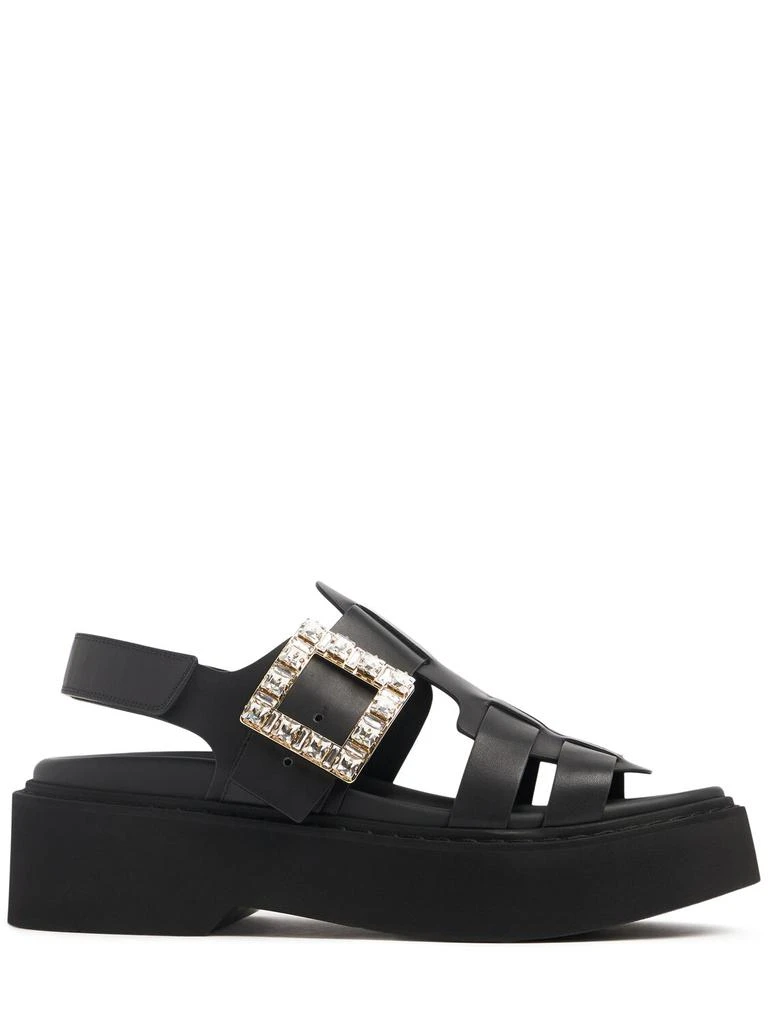 Roger Vivier Viv Rangers High Strass Leather Sandals 1