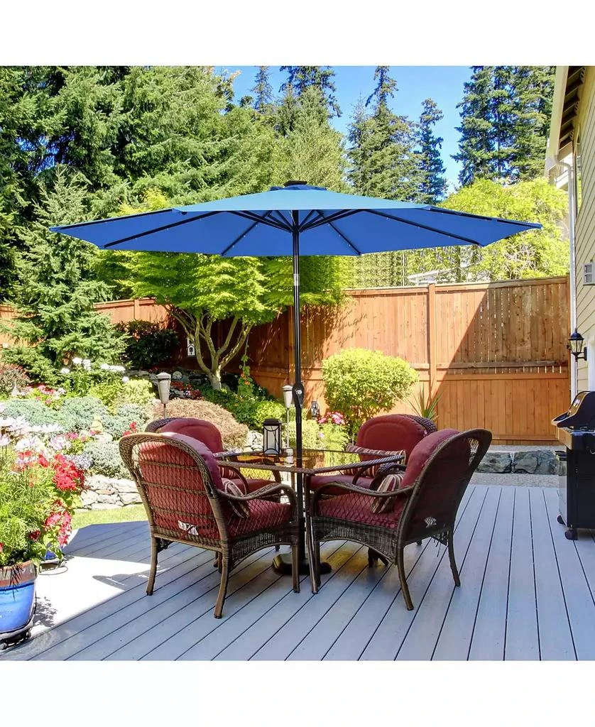 GOUUN 10 Feet Outdoor Patio Umbrella with Bright Solar LED Lights 6