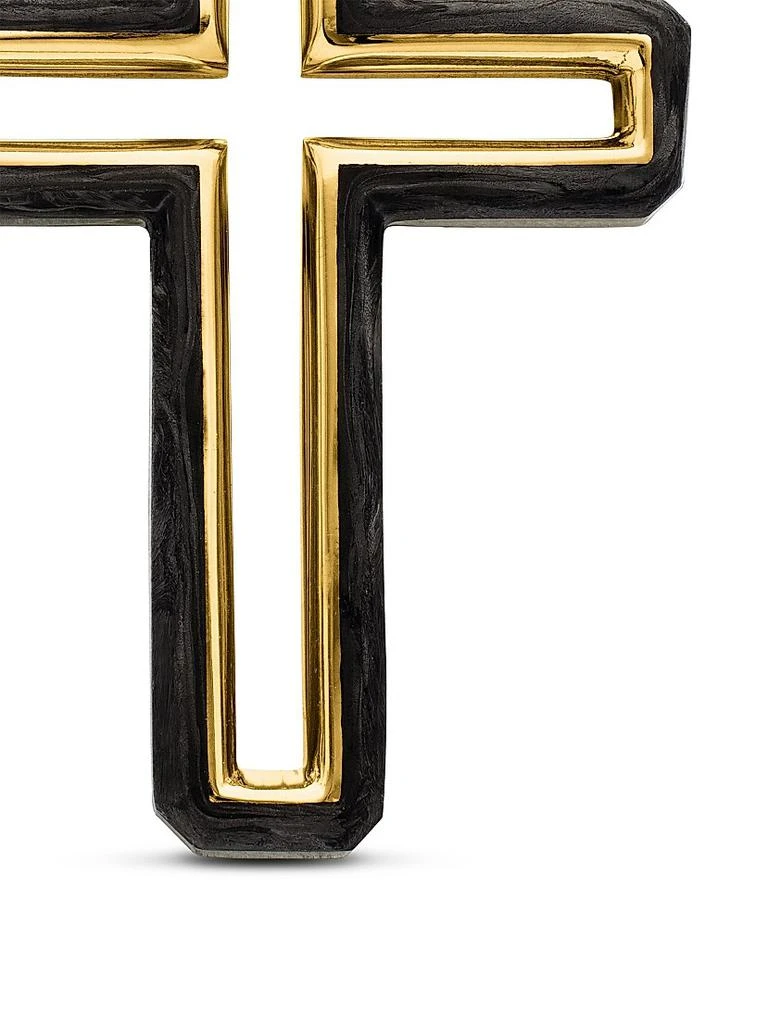 David Yurman Forged Carbon Cross Pendant in 18K Yellow Gold, 24mm 5