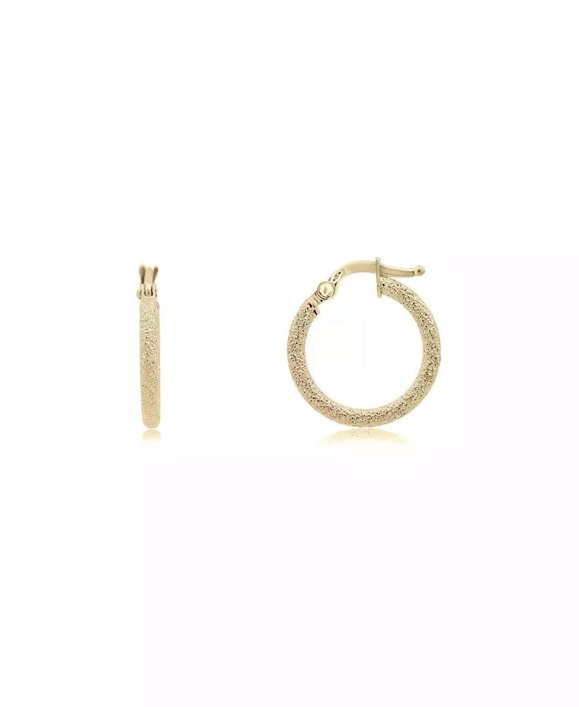 The Lovery Mini Mesh Gold Hoop Earrings 14K Yellow Gold 1