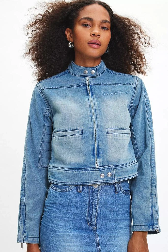 House Of Sunny House Of Sunny Take A Trip Mini Racing Denim Jacket 5