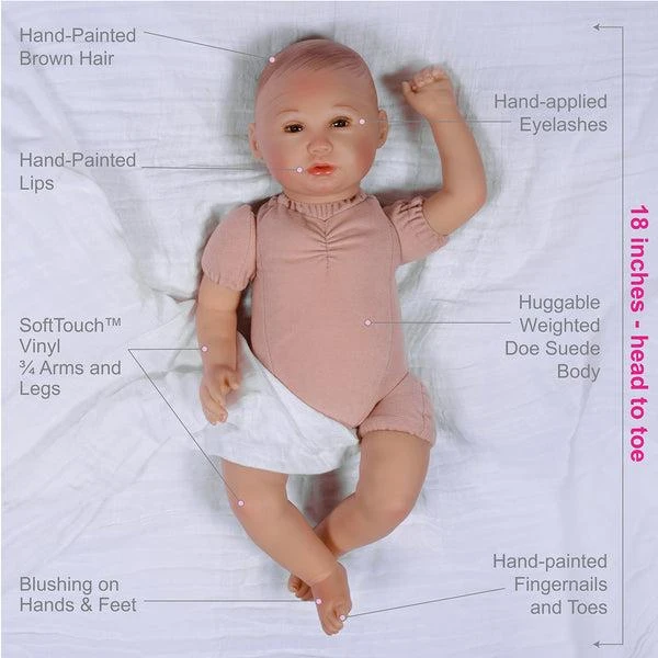 Mayra Garza Paradise Galleries Reborn Baby Doll - My Sleepy Star, Mayra Garza Designer's Doll Collections, Includes Gown, Beanie, Bib, Pacifier, Doll Baby Bottle 5