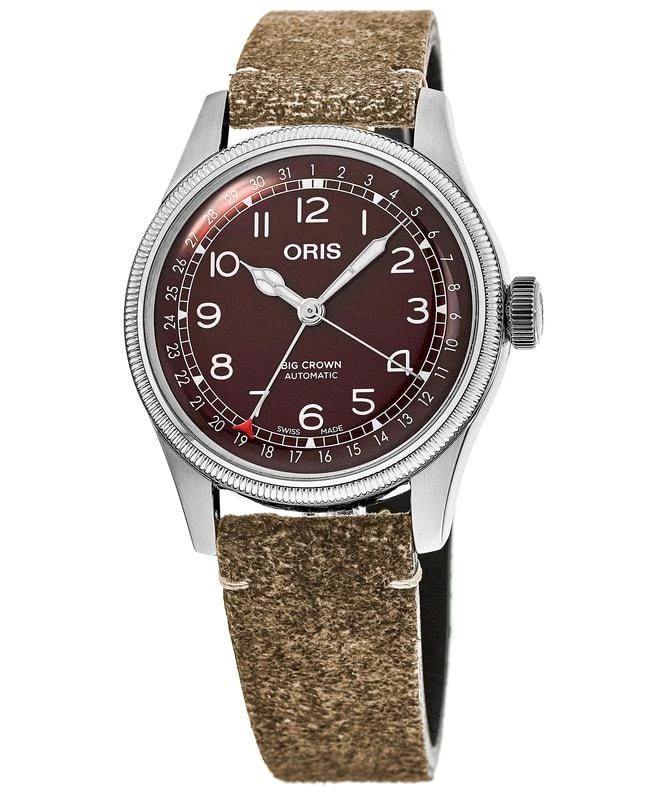 Oris Oris Big Crown Pointer Date Red Dial Brown Leather Strap Men's Watch 01 754 7741 4068-07 5 20 50 1