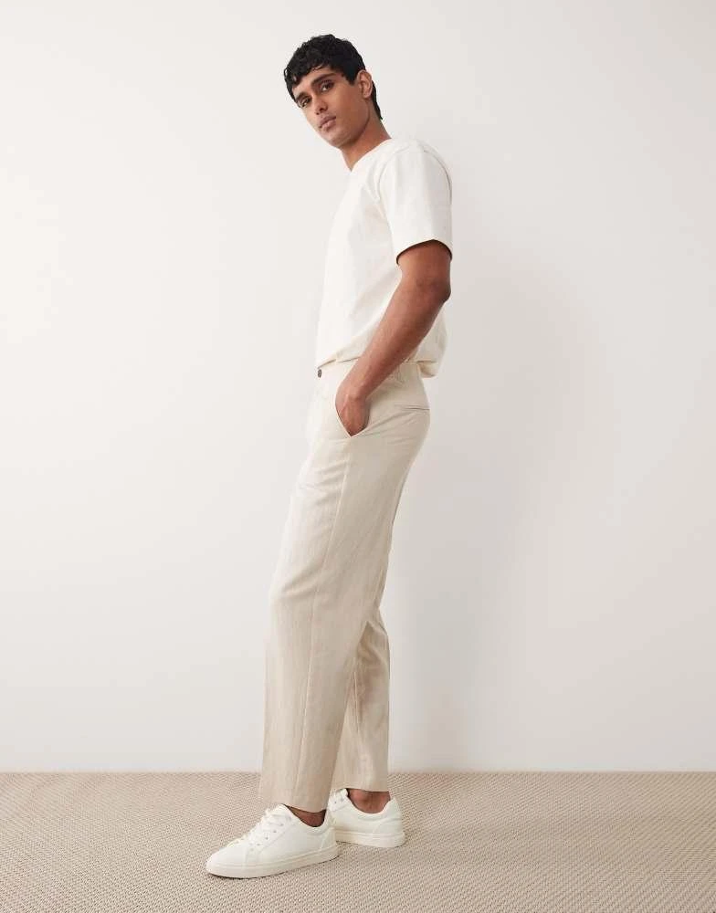 ASOS ASOS DESIGN relaxed tapered suit trousers in cream 3