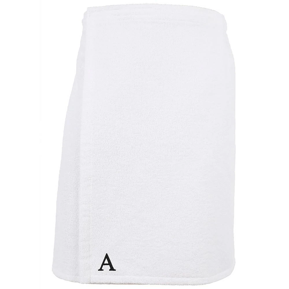 Linum Home Textiles 100% Turkish Cotton Terry Personalized Men's Bath Wrap - White 1
