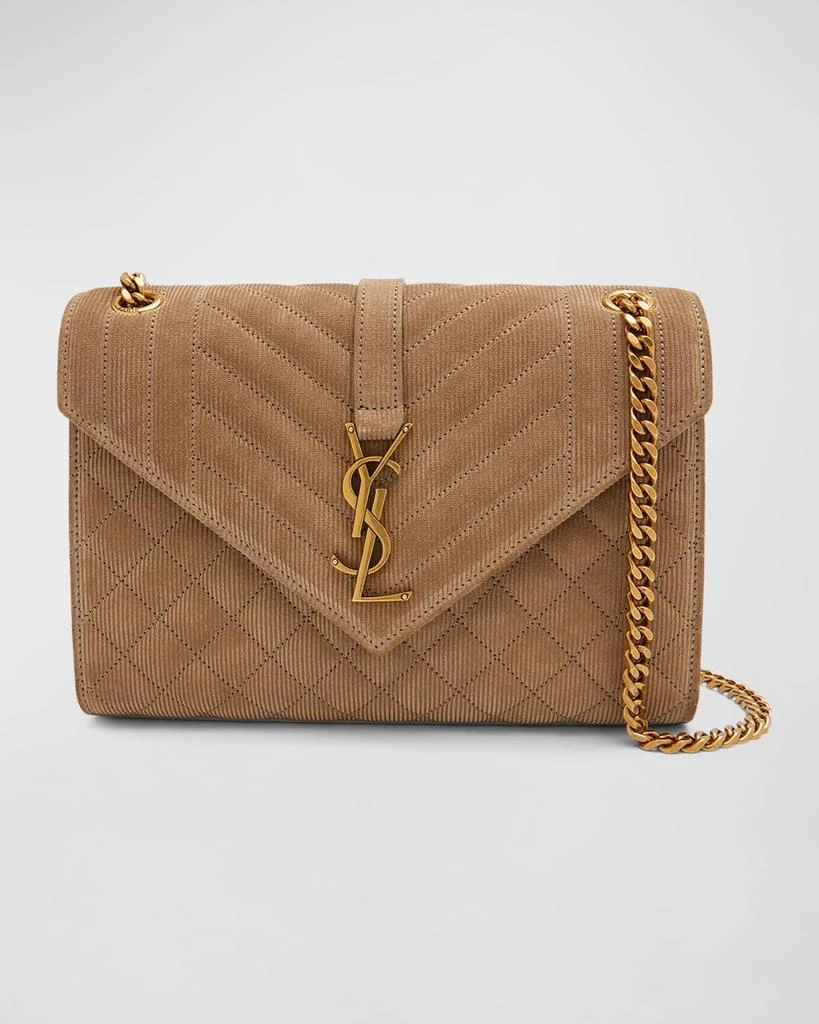 Yves Saint Laurent Envelope Triquilt Medium YSL Shoulder Bag in Corduroy 1