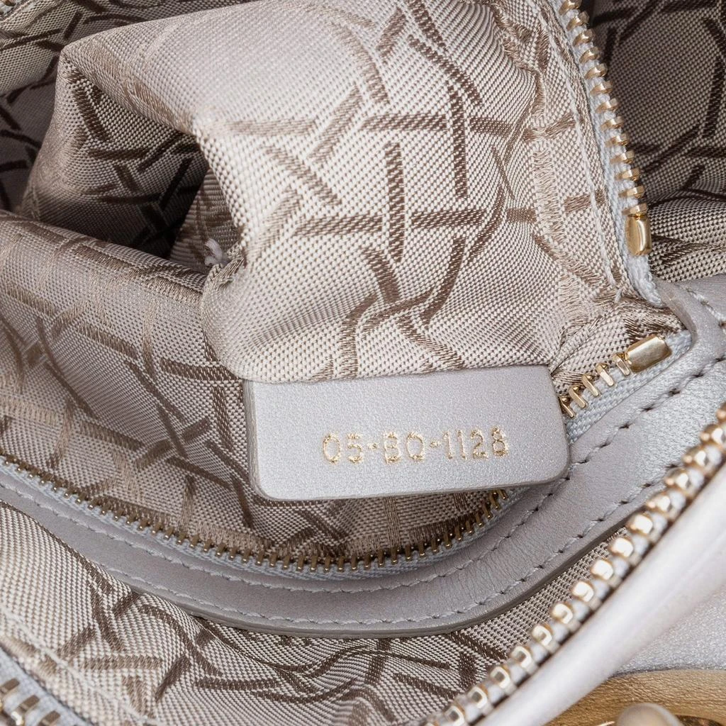 Dior Dior Grey Lambskin Cannage Medium Lady Dior Tote Bag 8