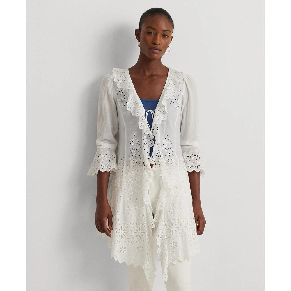 Lauren Ralph Lauren Women's Embroidered Eyelet Shirt Jacket 1