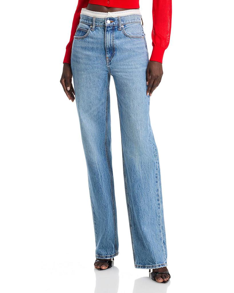 Alexander Wang Mid Rise Contrast Waistband Jeans in Vintage