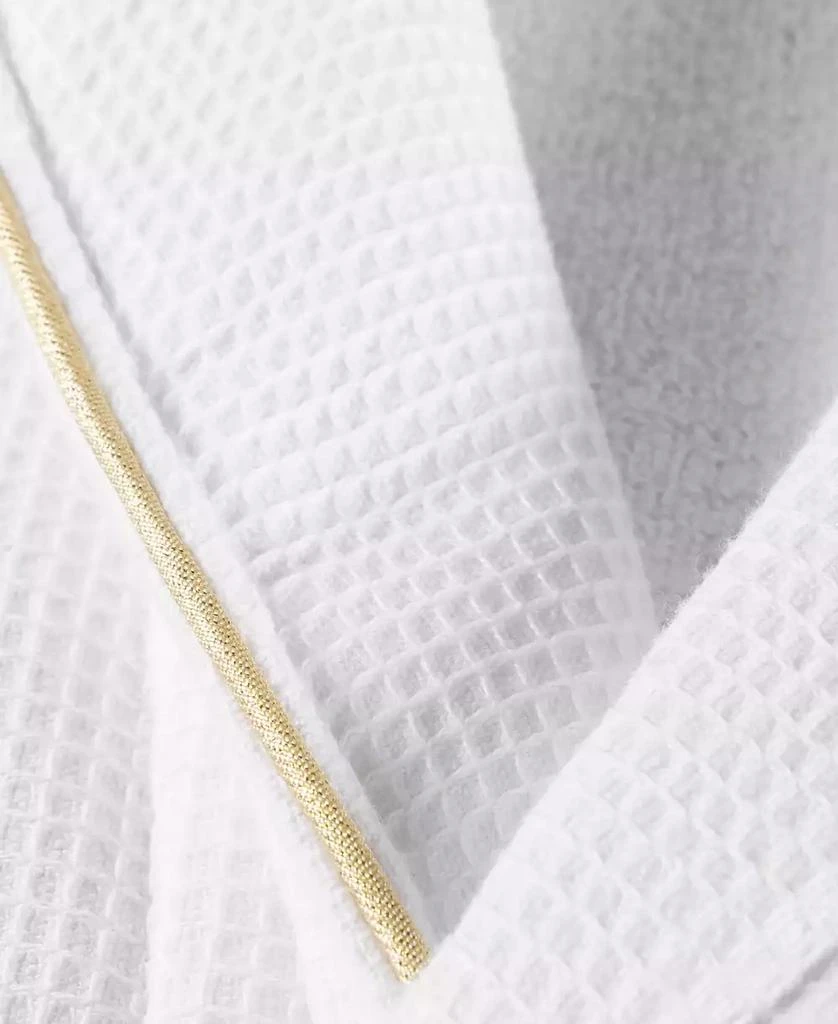 Linum Home Textiles Unisex Waffle Weave Terry 100% Turkish Cotton Bathrobe with Satin Piped Trim 3