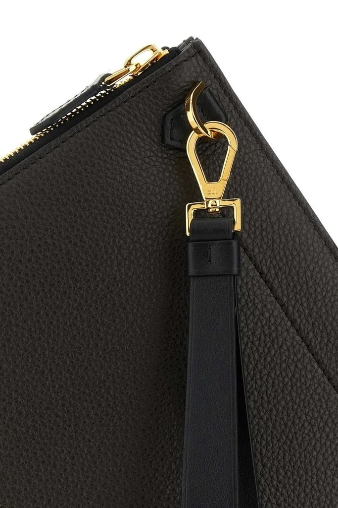Tom Ford Tom Ford Logo Stamp Zipped Clutch Bag 4
