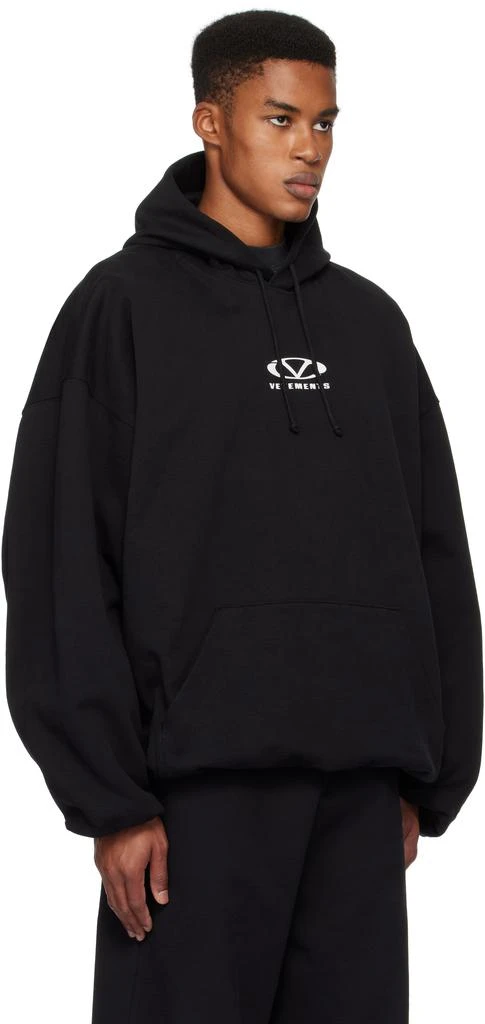 Vetements Black Oval Logo Cropped Boxy Hoodie 2