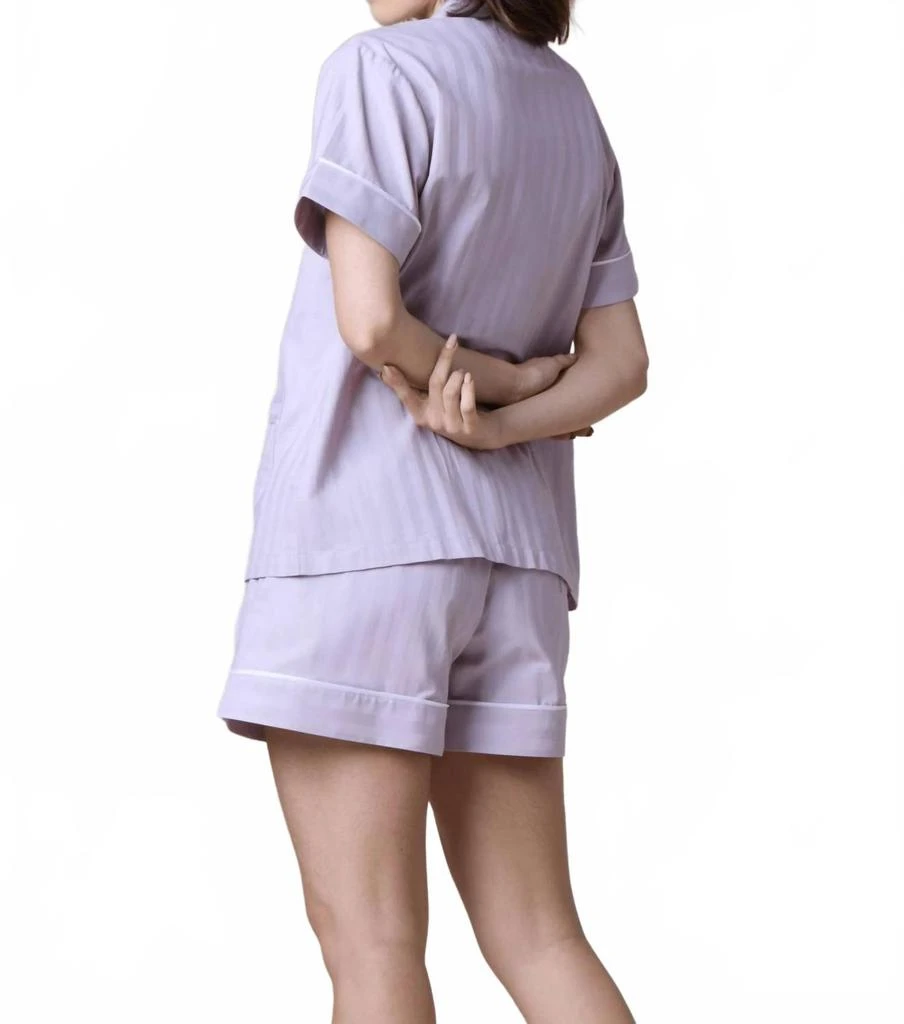 Kip Top And Short Set In Lavender/white 2