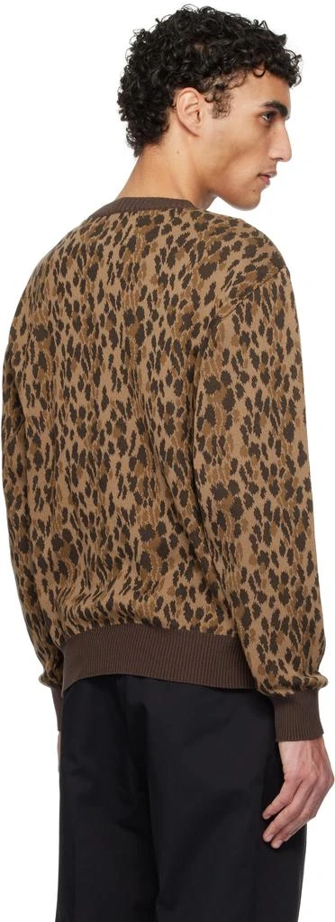 Wacko Maria Brown Leopard Jacquard Knit Sweater 3