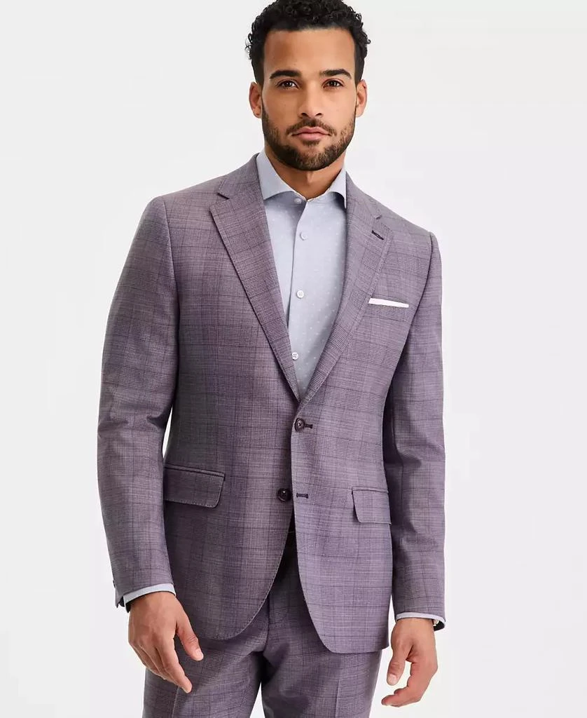 Ted Baker London Men
s Modern-Fit Purple Plaid Suit Separates Jacket