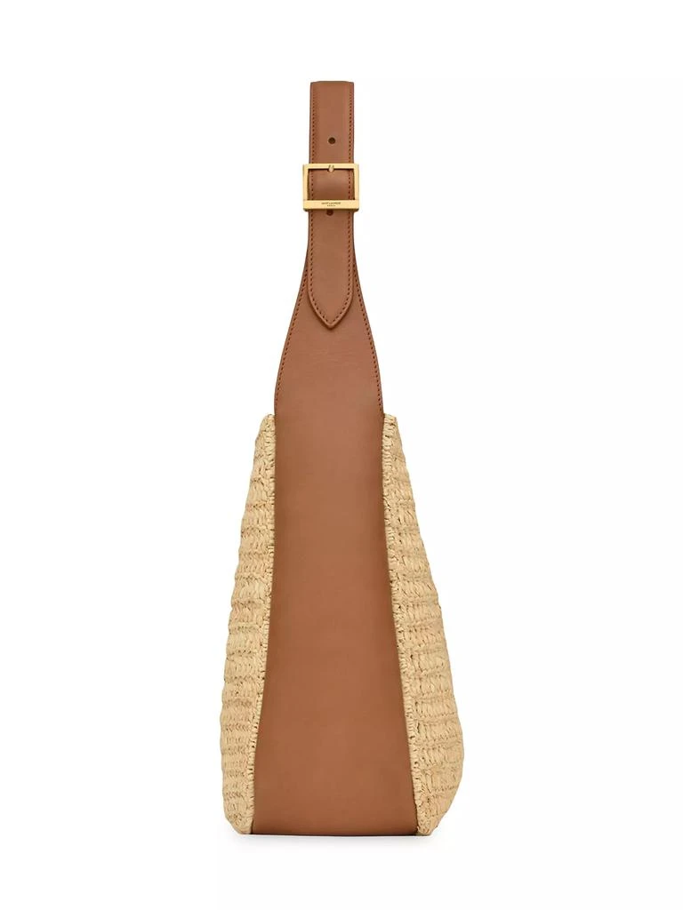 Yves Saint Laurent Le 5 À 7  Supple Small Shoulder Bag in Raffia and Leather 2