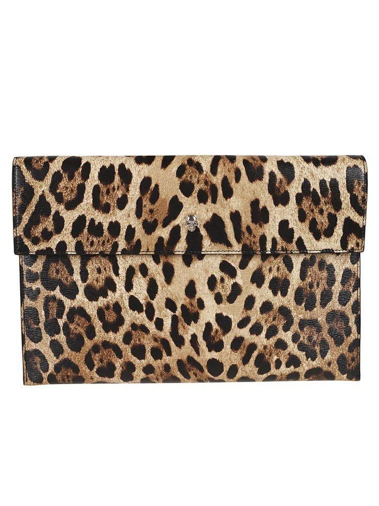 Alexander McQueen Alexander McQueen Leopard Printed Medium Clutch Bag 1