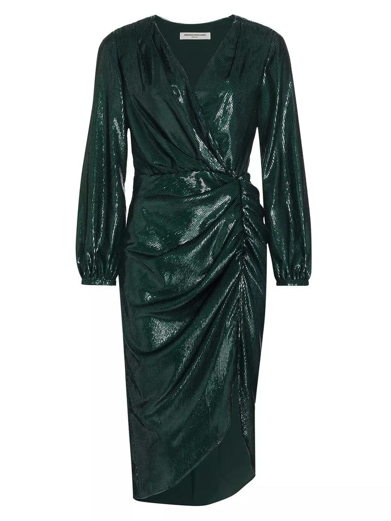 Amanda Uprichard Roma Metallic Long-Sleeve Midi-Dress 1