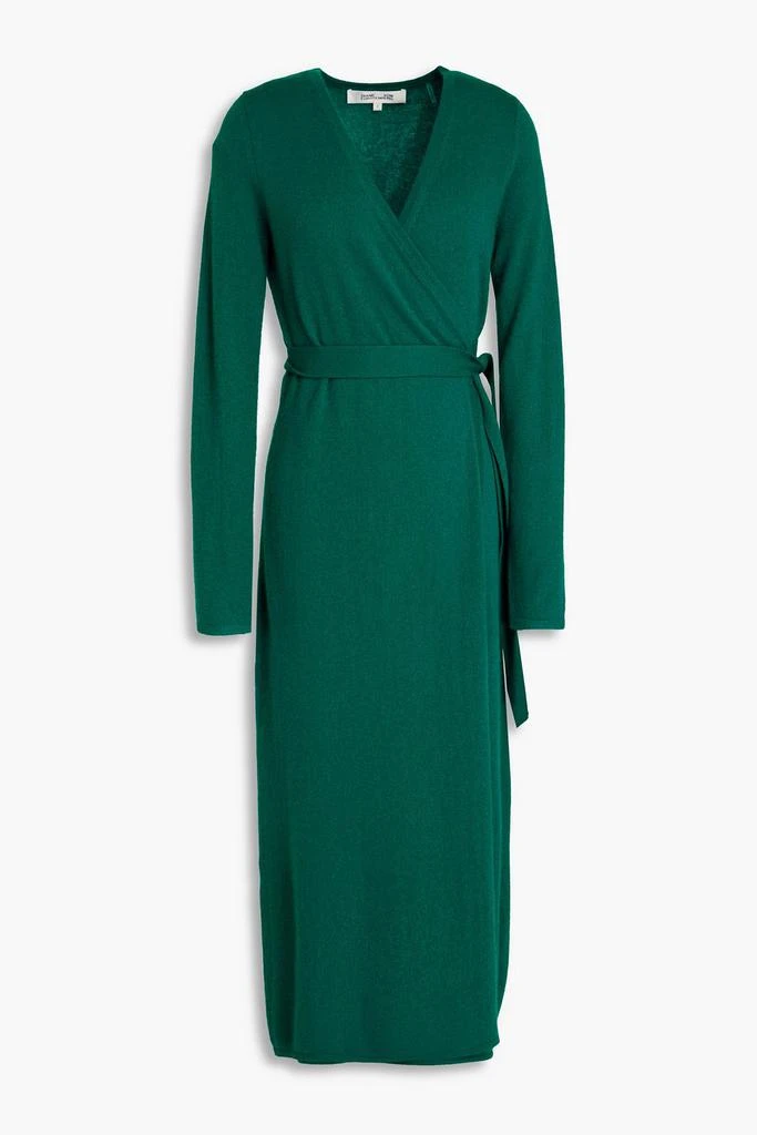 Diane von Furstenberg Astrid wool and cashmere-blend midi wrap dress 1