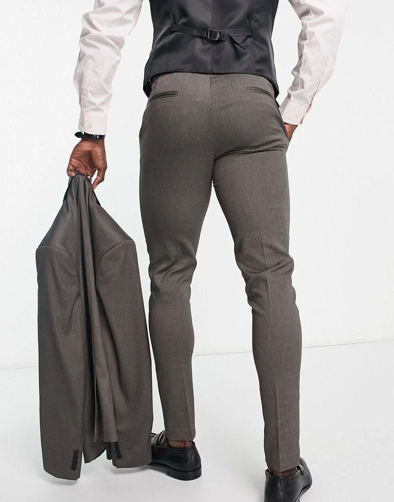 ASOS ASOS DESIGN wedding skinny suit trousers in brown texture