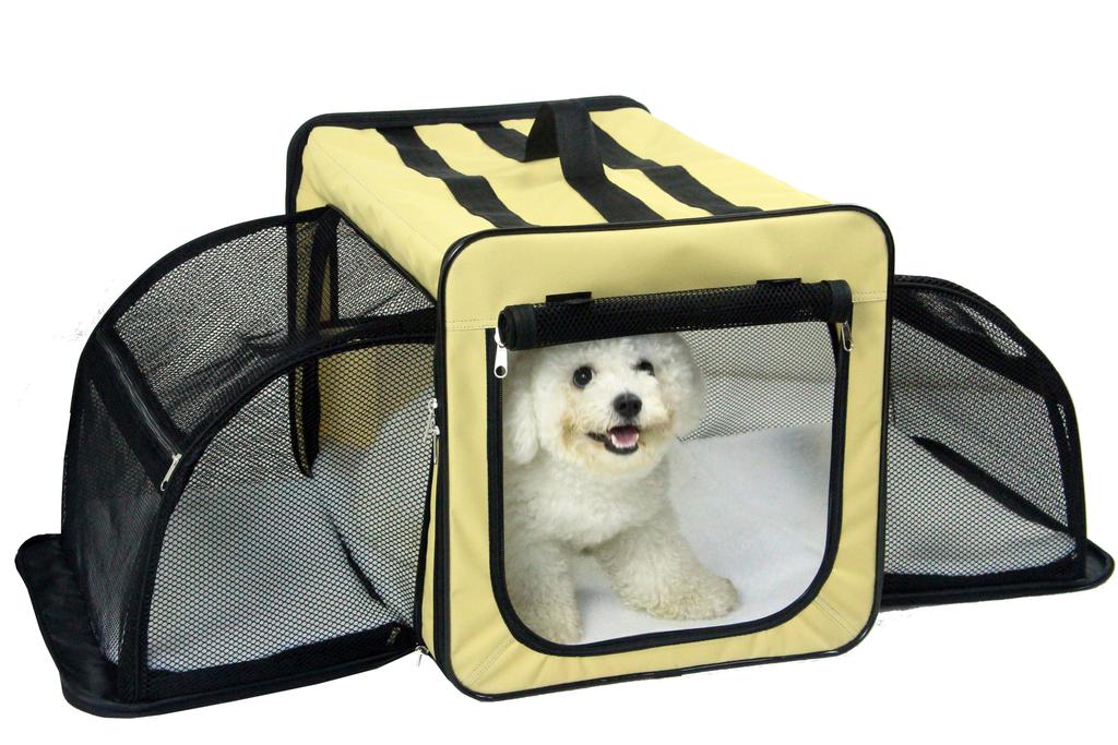 Pet Life Pet Life  'Capacious' Dual-Sided Expandable Spacious Wire Folding Collapsible Lightweight Pet Dog Crate Carrier House