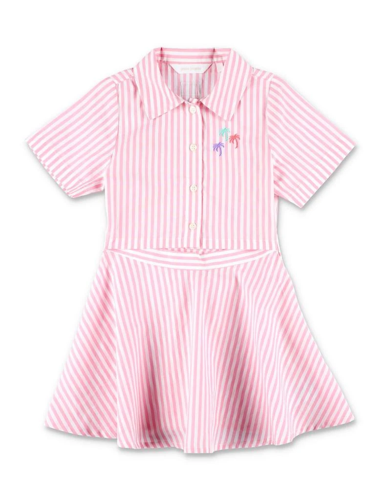 Palm Angels Palm Angels Kids 3 Palms Striped Shirt Dress 1