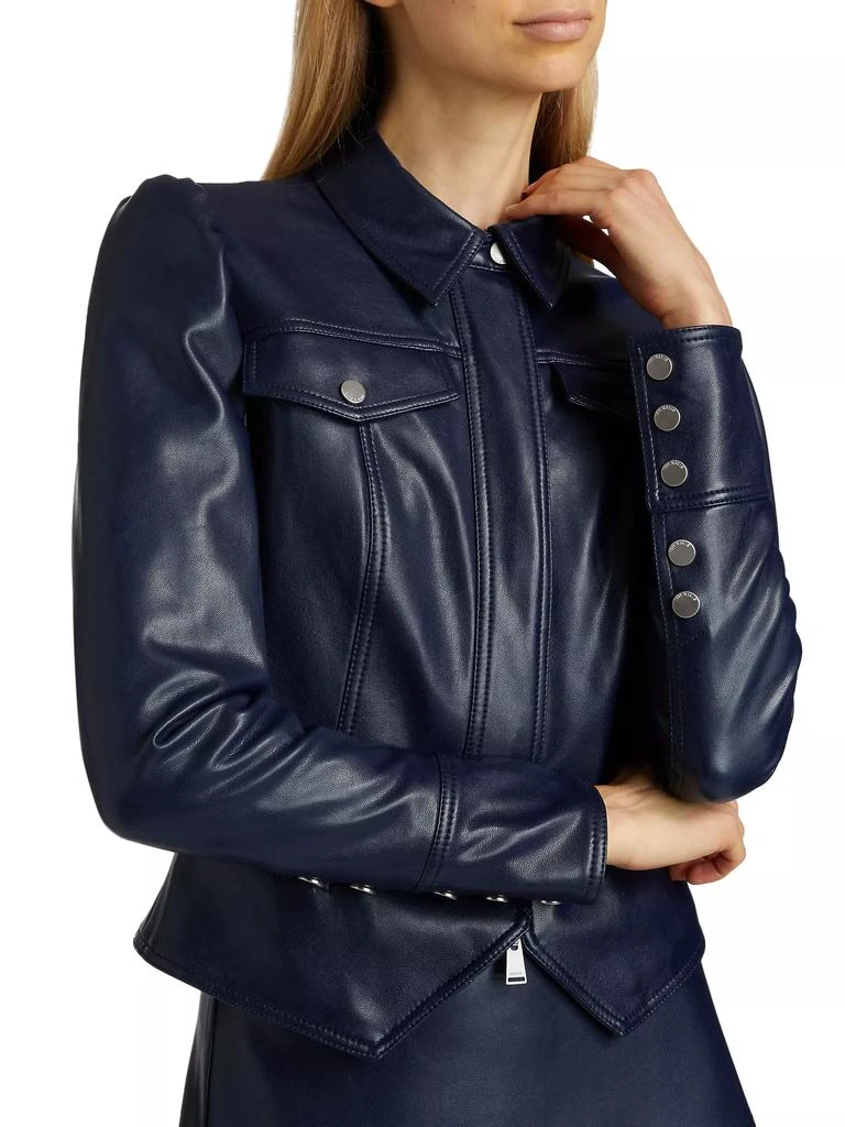SIMKHAI Wyatt Faux Leather Zip-Front Jacket 6