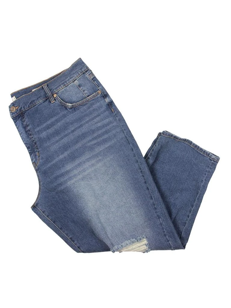 Jessica Simpson Plus Mika Bestie Womens Denim Destroyed Boyfriend Jeans 1