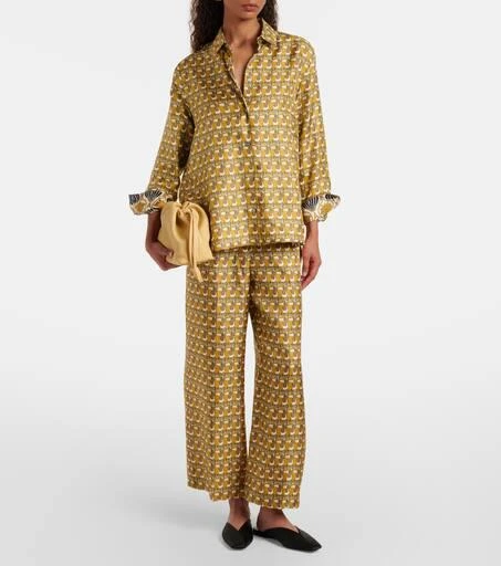 Max Mara Printed silk wide-leg pants 2