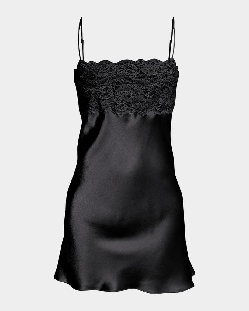 Christine Lingerie Bijoux Lace-Trim Silk Chemise 1