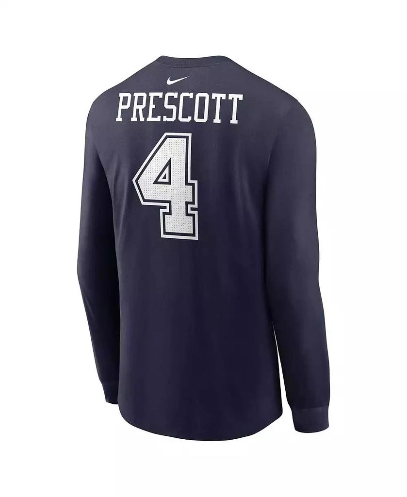 NIKE Men's Dak Prescott Navy Dallas Cowboys Player Name and Number Long Sleeve T-shirt 3