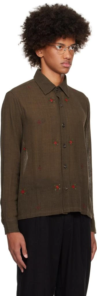 Kartik Research Brown Box Hand Embroidery Shirt 2
