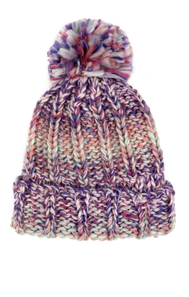 Appaman Kids' Colorful Pompom Winter Hat In Plum
