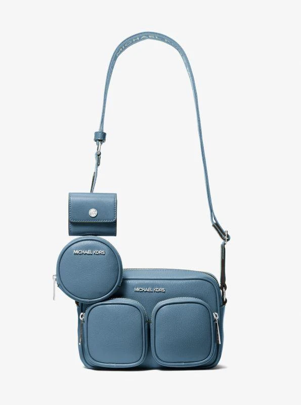 Michael Kors Jet Set Leather Medium Crossbody Bag with Case for Apple Airpods Pro® 1