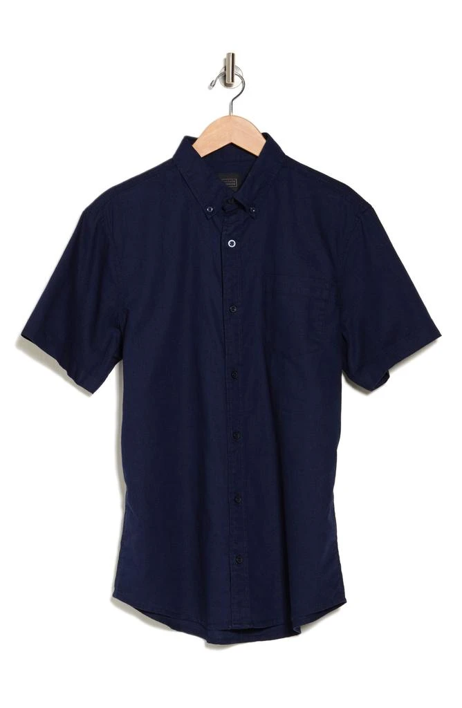 14th & Union Slim Fit Short Sleeve Linen Blend Button-Down Shirt 3
