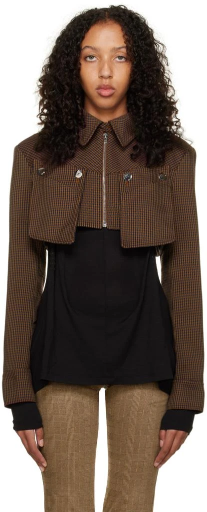 Kiko Kostadinov SSENSE Exclusive Brown & Navy Myrna Jacket 1