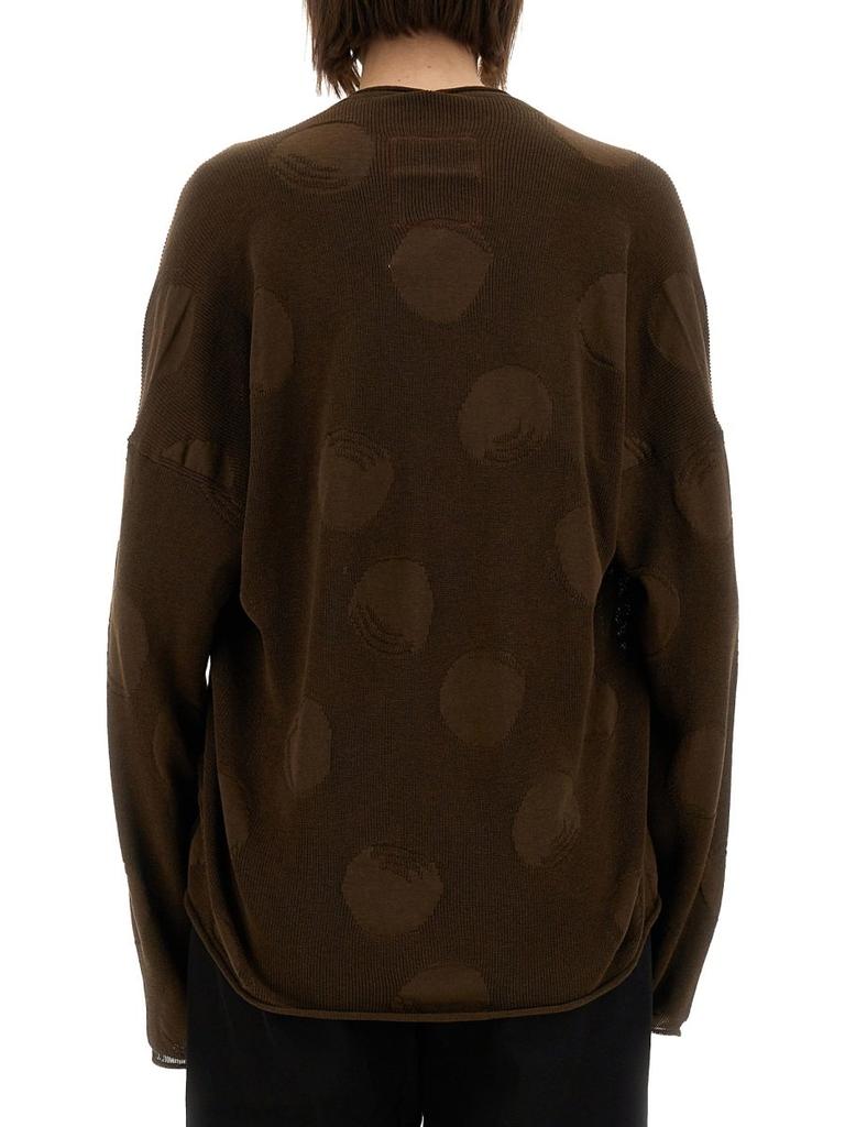 Uma Wang Uma Wang Polka Dot Detailed Crewneck Knitted Jumper