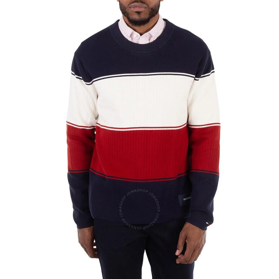 Tommy Hilfiger Colour-Blocked Mixed Knit Relaxed Jumper 1