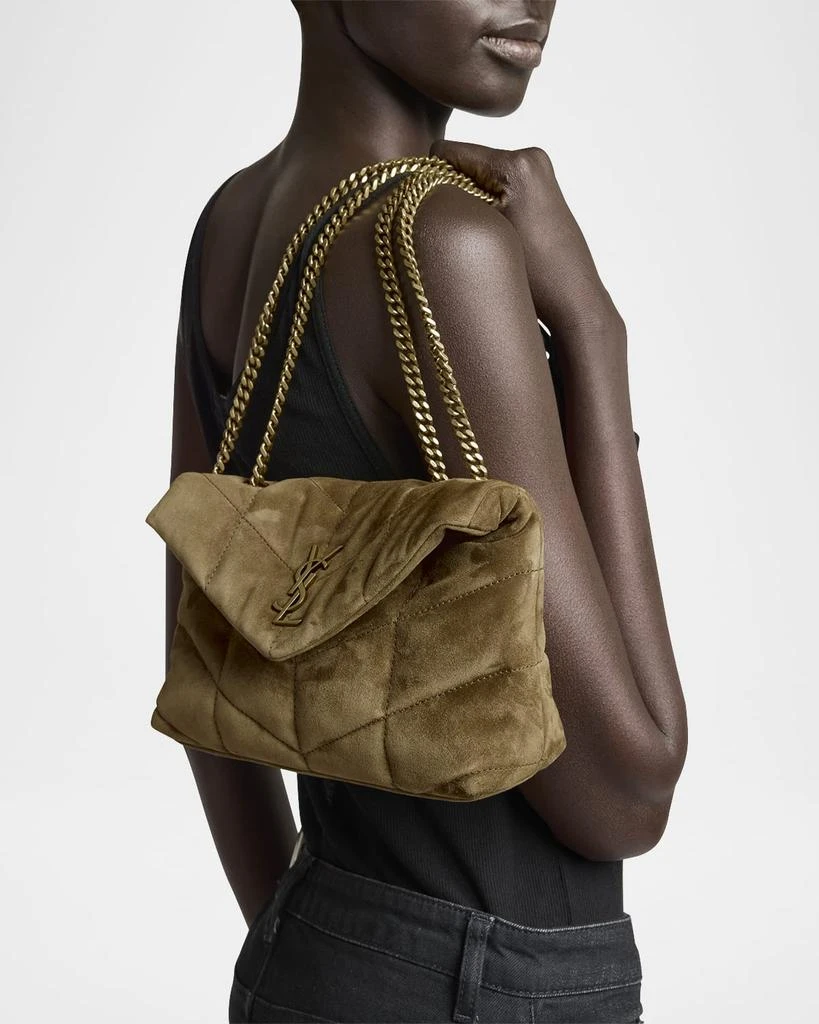 Yves Saint Laurent Lou Puffer Toy YSL Crossbody Bag in Quilted Suede 4