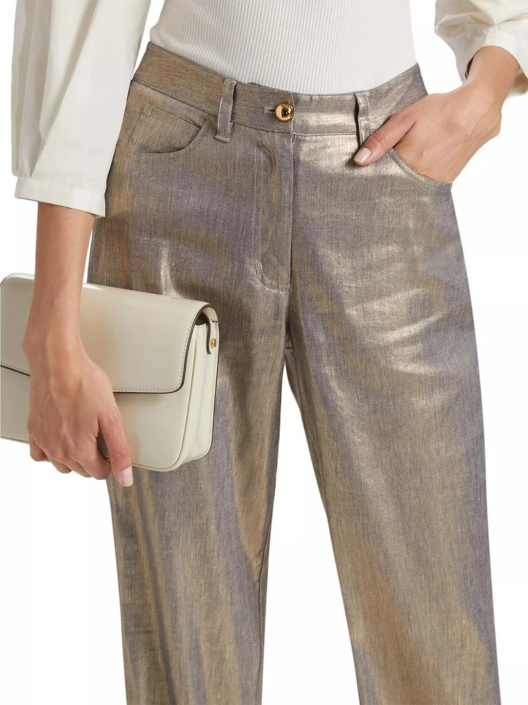 Derek Lam Larissa Metallic Linen-Blend Jeans 6