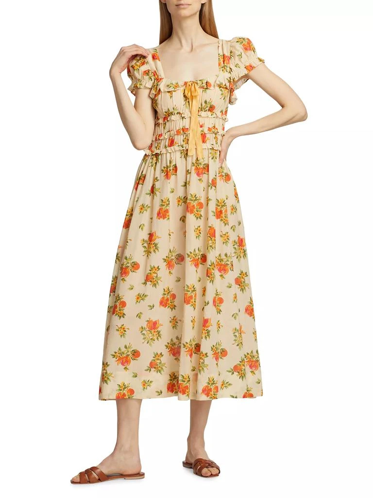 DÔEN Clarinet Floral Self-Tie Midi-Dress 3